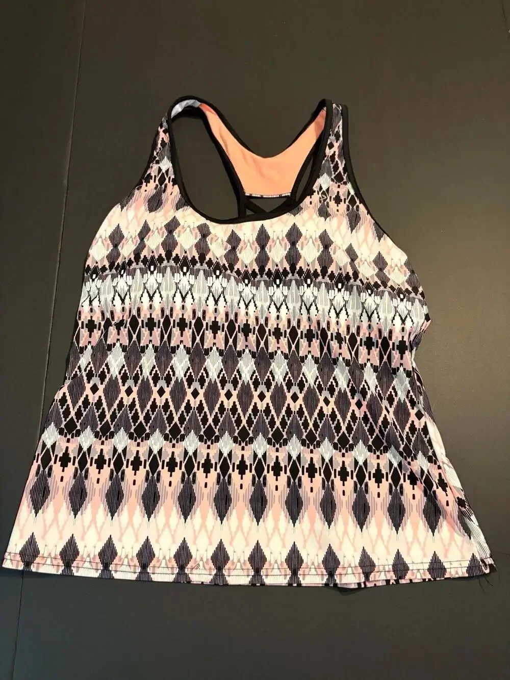 ZeroXposur Women's Geometric Print Racerback Tankini Swim Top